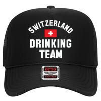 Switzerland Drinking Team For Switzerland Sports Fans High Crown Mesh Back Trucker Hat