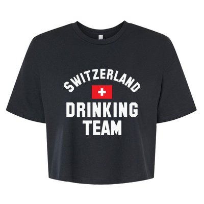 Switzerland Drinking Team For Switzerland Sports Fans Bella+Canvas Jersey Crop Tee