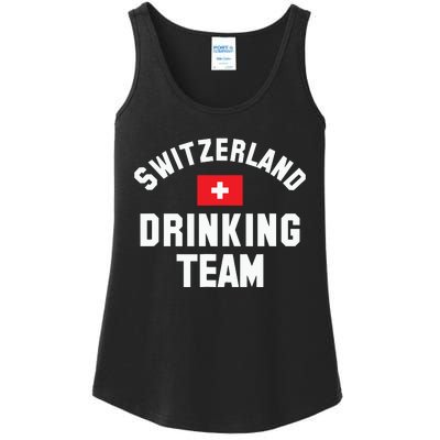 Switzerland Drinking Team For Switzerland Sports Fans Ladies Essential Tank