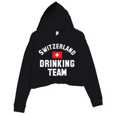 Switzerland Drinking Team For Switzerland Sports Fans Crop Fleece Hoodie