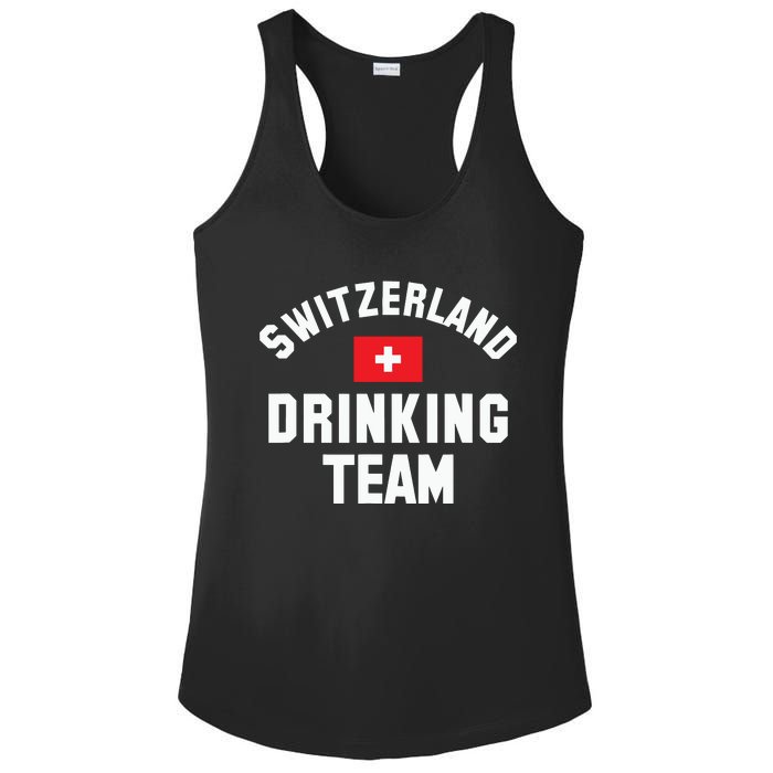 Switzerland Drinking Team For Switzerland Sports Fans Ladies PosiCharge Competitor Racerback Tank