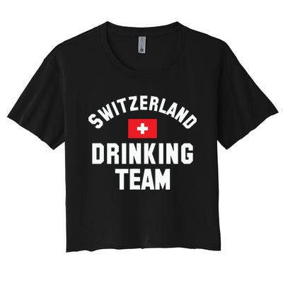 Switzerland Drinking Team For Switzerland Sports Fans Women's Crop Top Tee