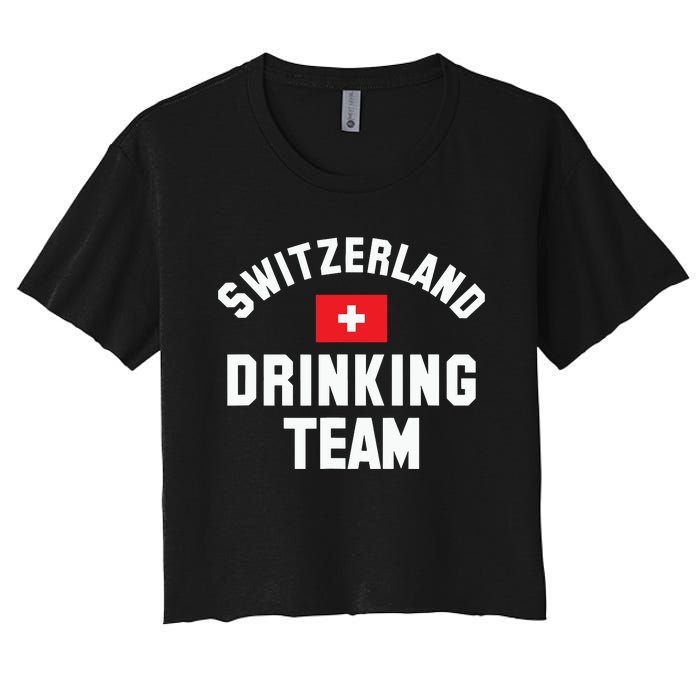 Switzerland Drinking Team For Switzerland Sports Fans Women's Crop Top Tee