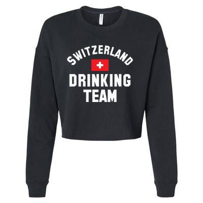 Switzerland Drinking Team For Switzerland Sports Fans Cropped Pullover Crew