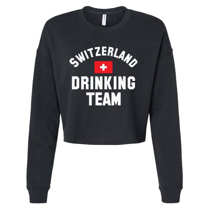 Switzerland Drinking Team For Switzerland Sports Fans Cropped Pullover Crew