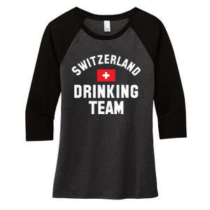 Switzerland Drinking Team For Switzerland Sports Fans Women's Tri-Blend 3/4-Sleeve Raglan Shirt