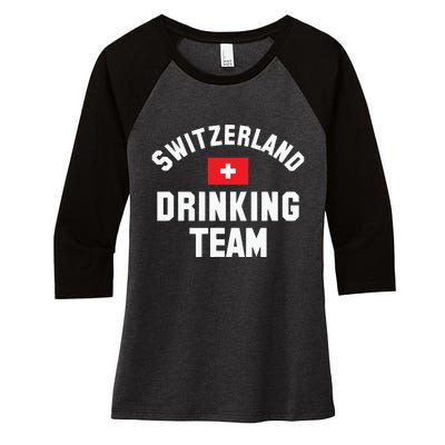 Switzerland Drinking Team For Switzerland Sports Fans Women's Tri-Blend 3/4-Sleeve Raglan Shirt