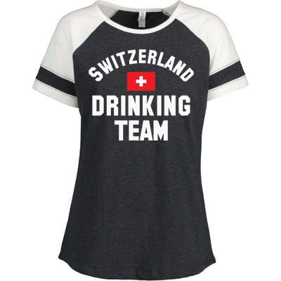 Switzerland Drinking Team For Switzerland Sports Fans Enza Ladies Jersey Colorblock Tee