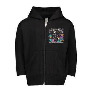 Skeleton Dancing They Did The Math They Did The Monster Math Toddler Zip Fleece Hoodie