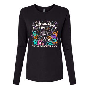 Skeleton Dancing They Did The Math They Did The Monster Math Womens Cotton Relaxed Long Sleeve T-Shirt