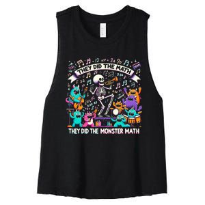 Skeleton Dancing They Did The Math They Did The Monster Math Women's Racerback Cropped Tank