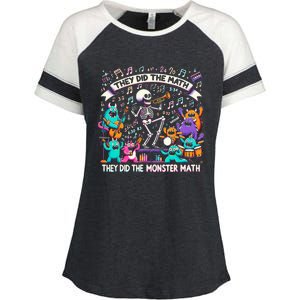 Skeleton Dancing They Did The Math They Did The Monster Math Enza Ladies Jersey Colorblock Tee