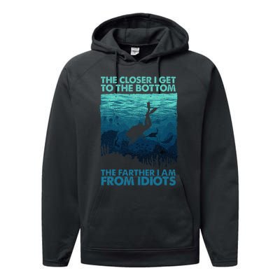 Scuba Diving Themed Art Scuba Diving Performance Fleece Hoodie