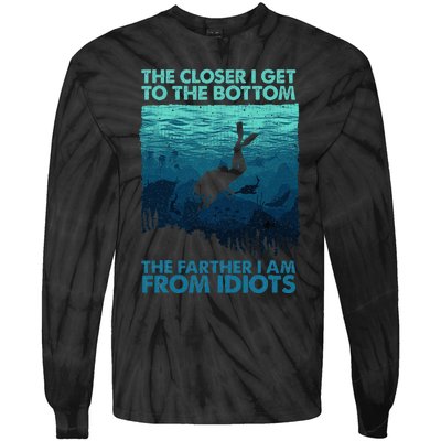 Scuba Diving Themed Art Scuba Diving Tie-Dye Long Sleeve Shirt