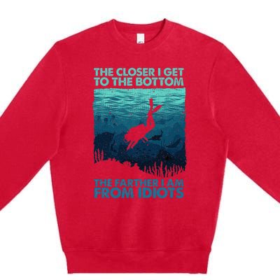 Scuba Diving Themed Art Scuba Diving Premium Crewneck Sweatshirt