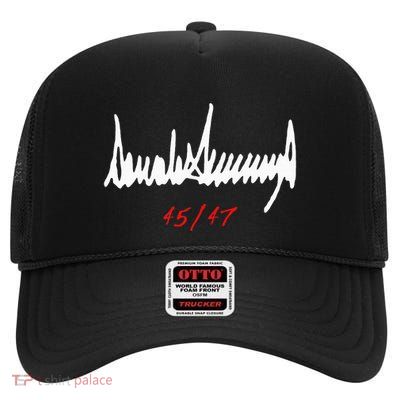 Signed Donald Trump 4547 High Crown Mesh Back Trucker Hat