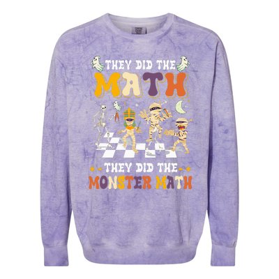 Skeleton Dancing They Did The Math They Did The Monster Math Colorblast Crewneck Sweatshirt