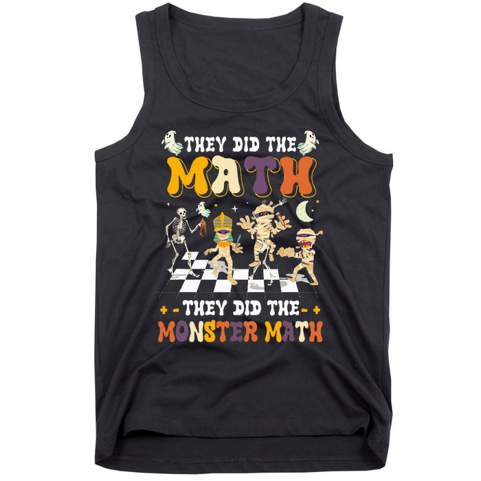 Skeleton Dancing They Did The Math They Did The Monster Math Tank Top