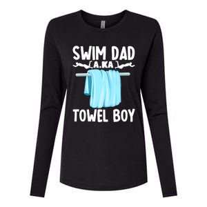 Swim Dad Towel Swimming Swimmer Father Fathers Day Gift Womens Cotton Relaxed Long Sleeve T-Shirt