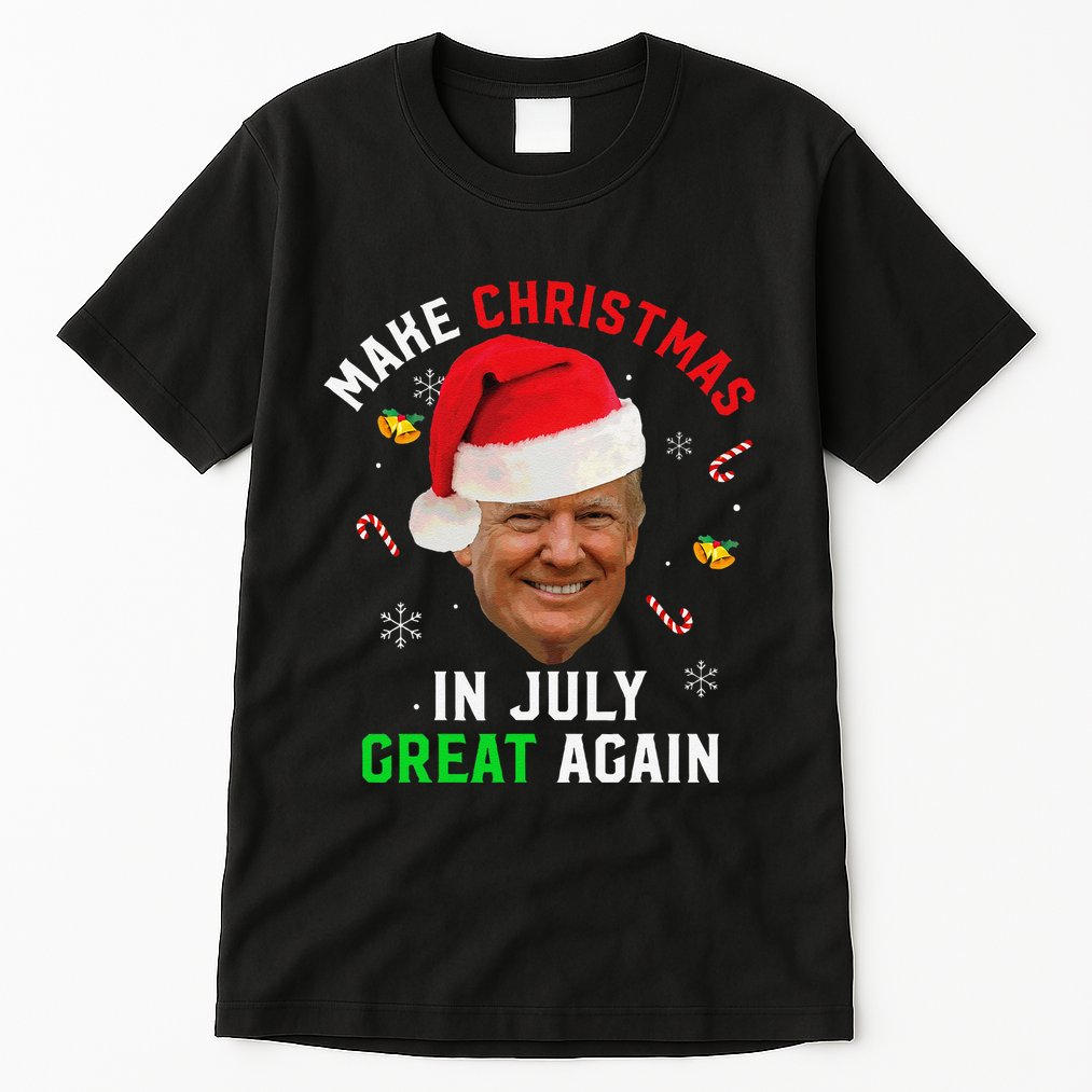 Santa Donald Trump Make Christmas In July Great Again Funny Tall T-Shirt