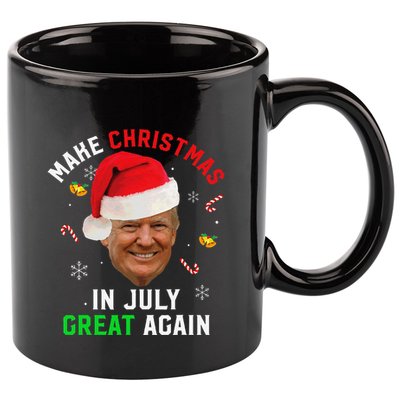 Santa Donald Trump Make Christmas In July Great Again Funny 11oz C Handle Ceramic Mug