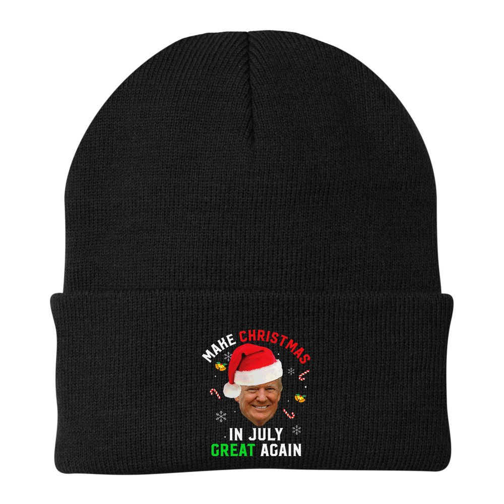Santa Donald Trump Make Christmas In July Great Again Funny Beanie