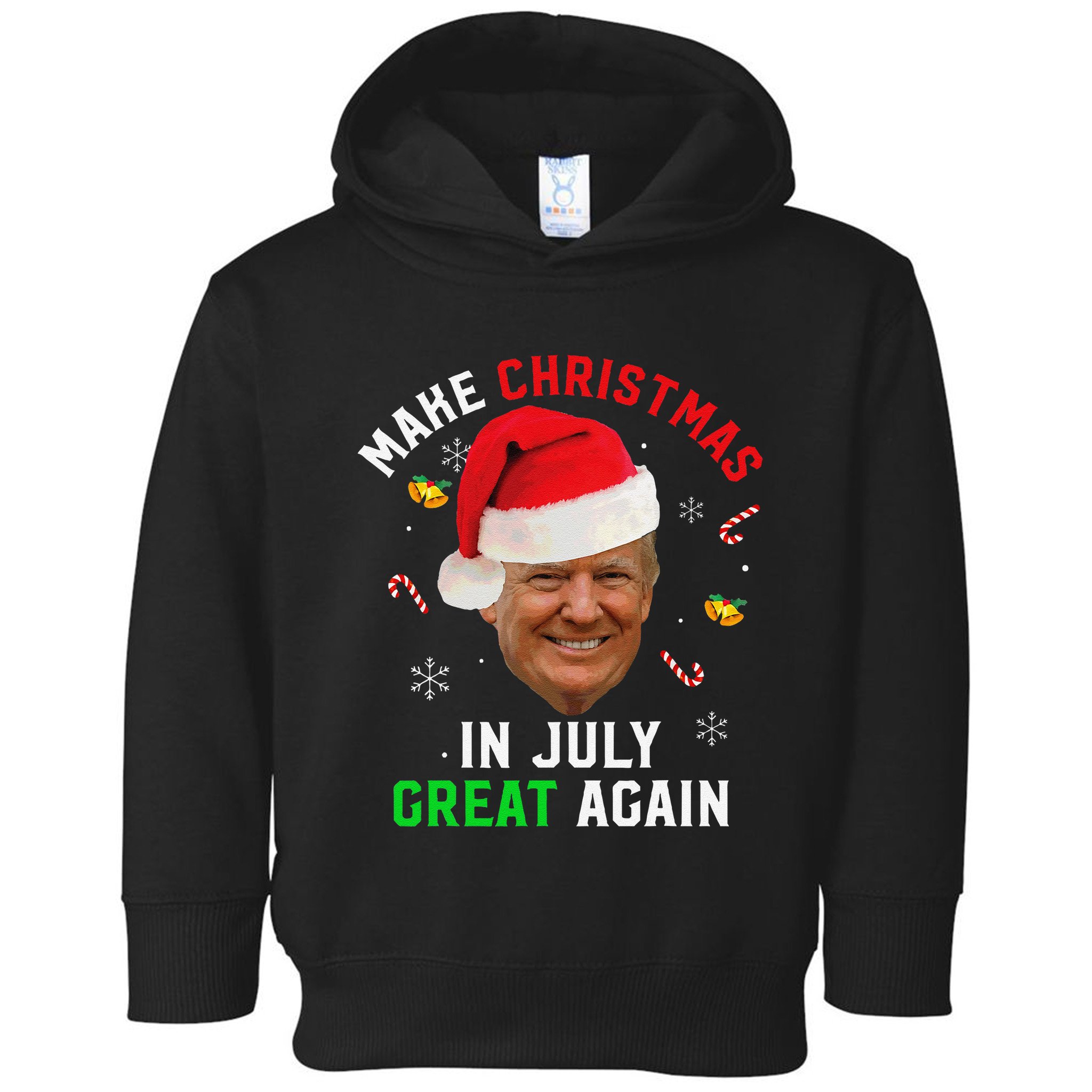 Santa Donald Trump Make Christmas In July Great Again Funny Toddler Hoodie