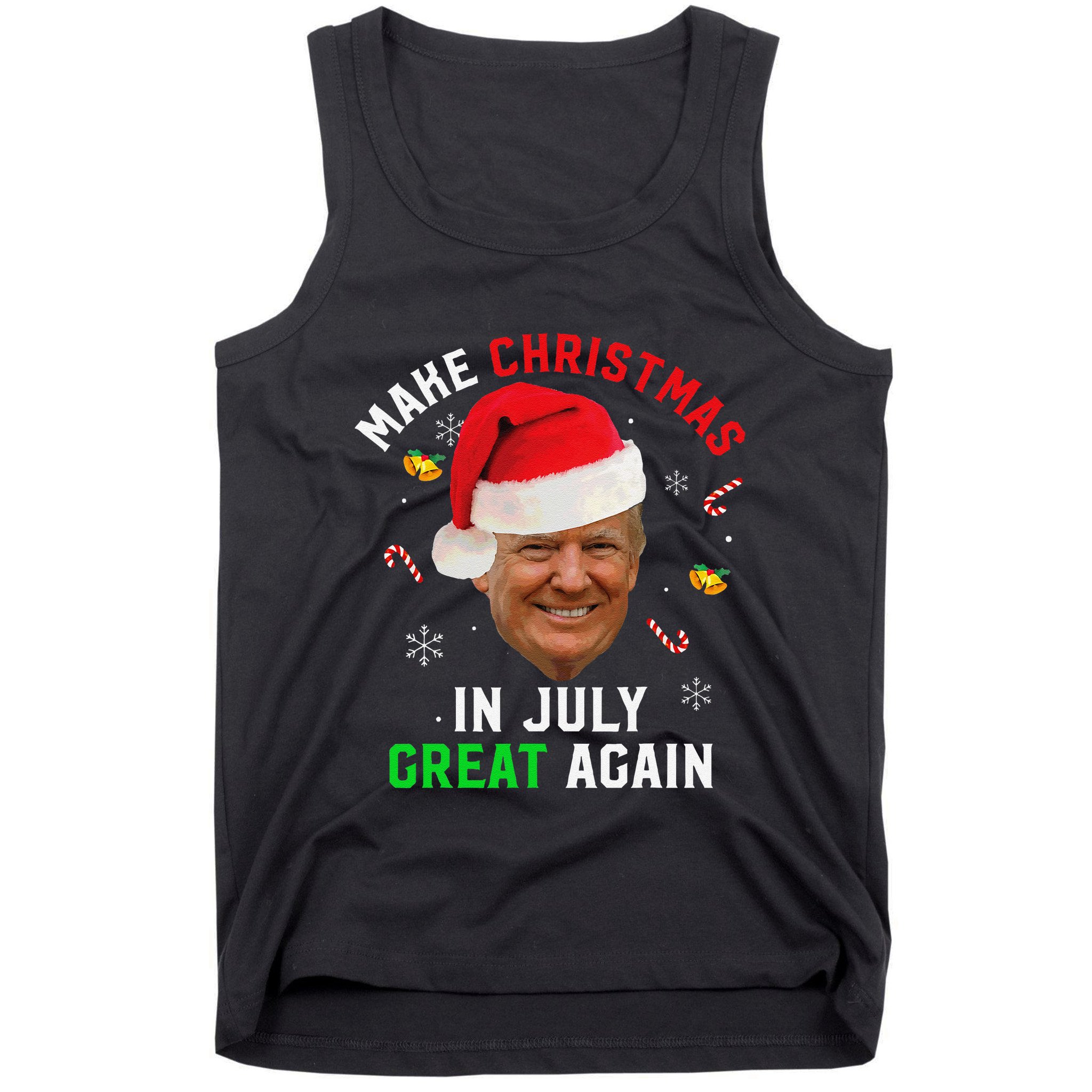 Santa Donald Trump Make Christmas In July Great Again Funny Tank Top