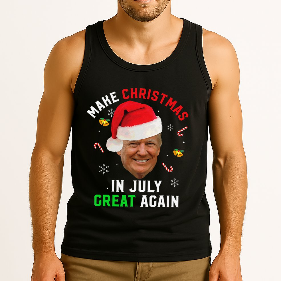 Santa Donald Trump Make Christmas In July Great Again Funny Tank Top