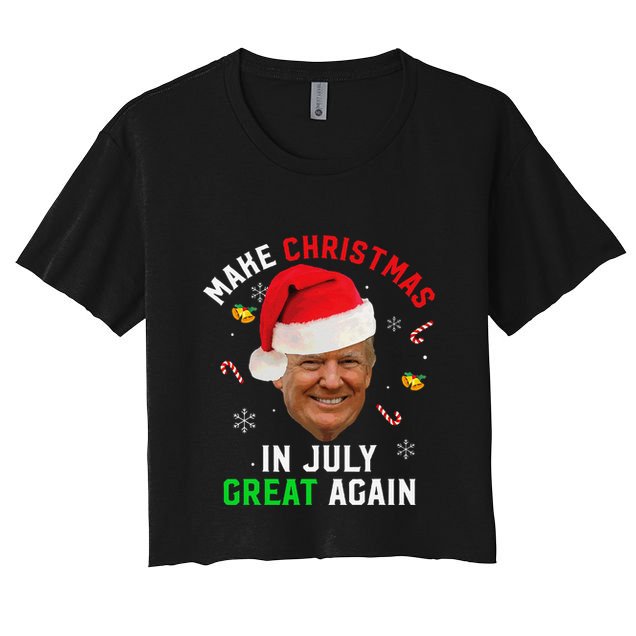 Santa Donald Trump Make Christmas In July Great Again Funny Crop Top