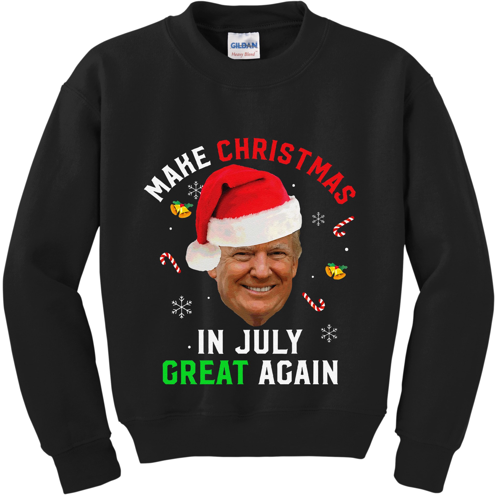 Santa Donald Trump Make Christmas In July Great Again Funny Kids Sweatshirt
