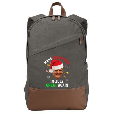 Santa Donald Trump Make Christmas In July Great Again Funny Cotton Canvas Backpack