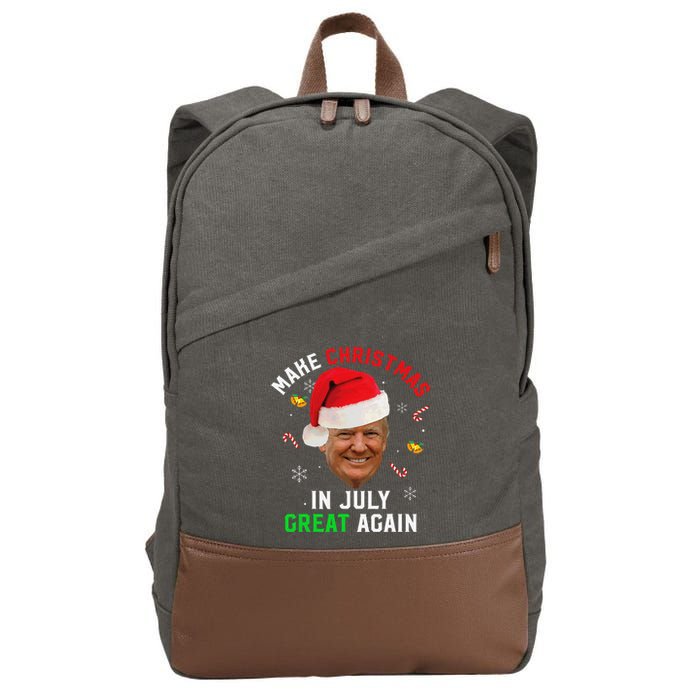 Santa Donald Trump Make Christmas In July Great Again Funny Cotton Canvas Backpack