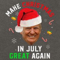 Santa Donald Trump Make Christmas In July Great Again Funny Cotton Canvas Backpack