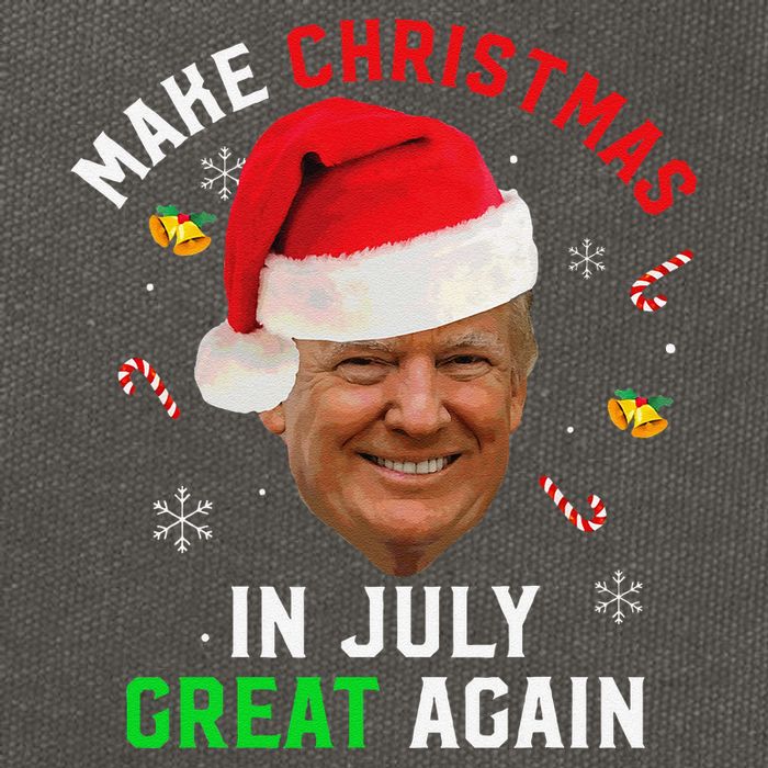 Santa Donald Trump Make Christmas In July Great Again Funny Cotton Canvas Backpack