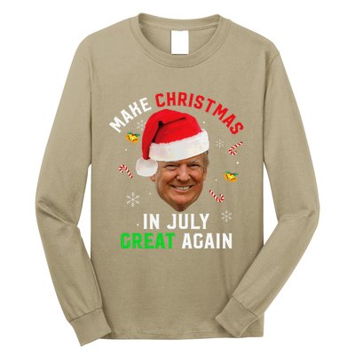 Santa Donald Trump Make Christmas In July Great Again Funny Long Sleeve Shirt