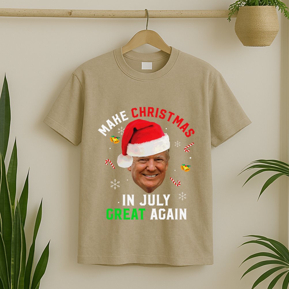 Santa Donald Trump Make Christmas In July Great Again Funny T-Shirt