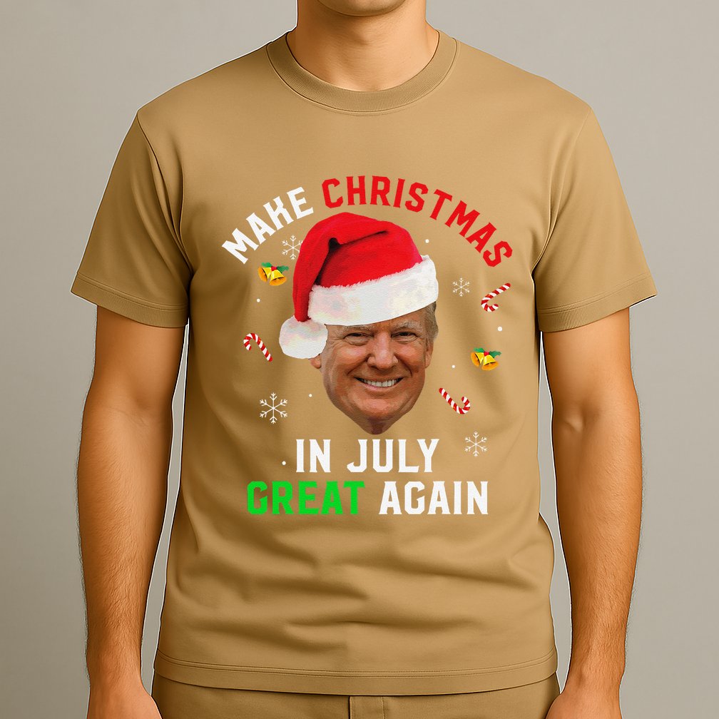 Santa Donald Trump Make Christmas In July Great Again Funny T-Shirt