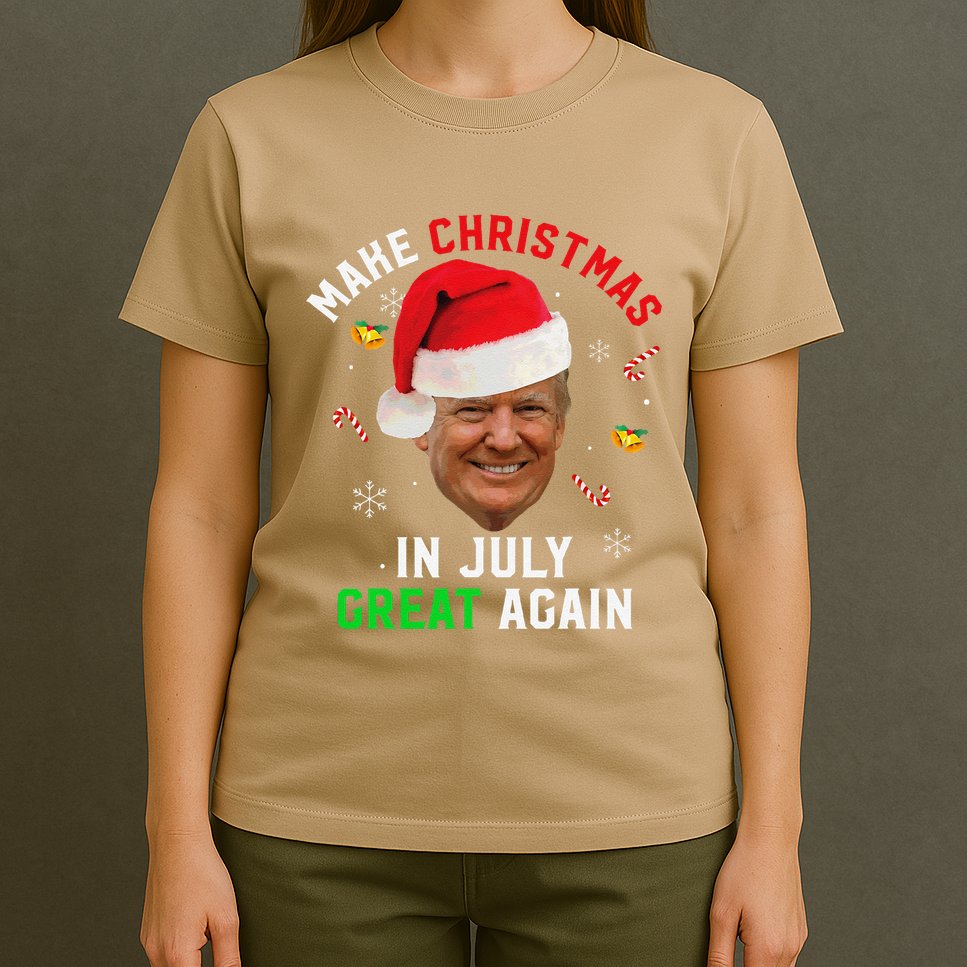 Santa Donald Trump Make Christmas In July Great Again Funny T-Shirt