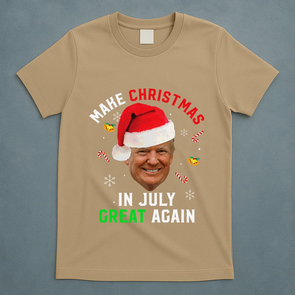 Santa Donald Trump Make Christmas In July Great Again Funny T-Shirt
