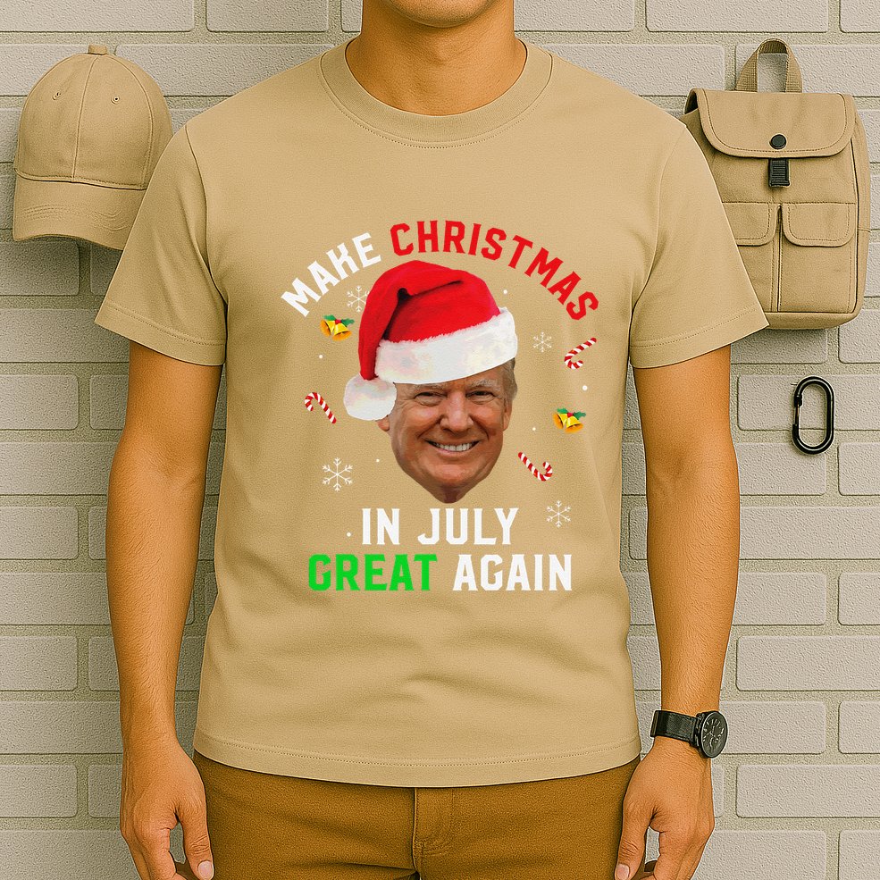 Santa Donald Trump Make Christmas In July Great Again Funny T-Shirt