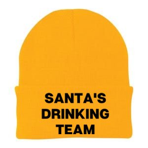 Santa's Drinking Team Funny Christmas Beer Lover Knit Cap Winter Beanie