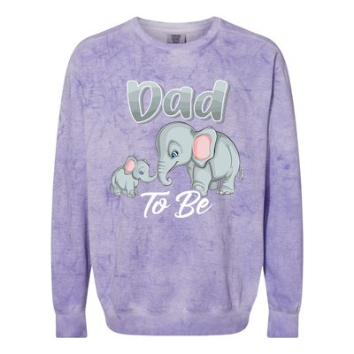 Soon Dad To Be Elephants For Baby Shower Gender Reveal Colorblast Crewneck Sweatshirt