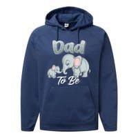 Soon Dad To Be Elephants For Baby Shower Gender Reveal Performance Fleece Hoodie