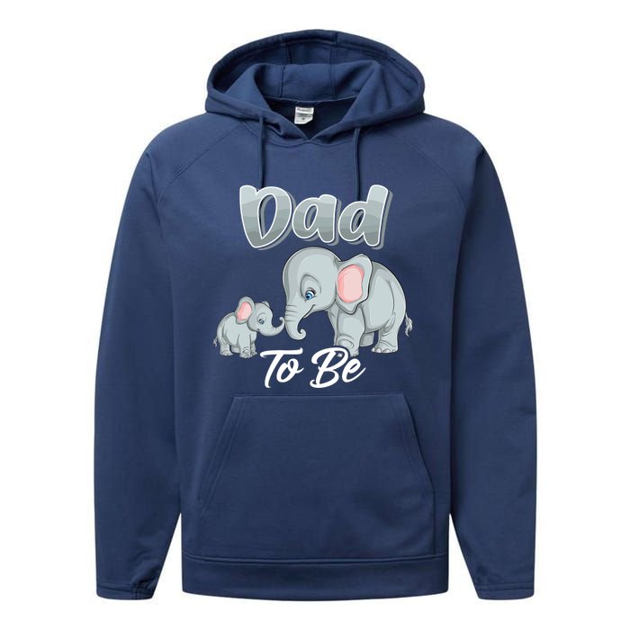 Soon Dad To Be Elephants For Baby Shower Gender Reveal Performance Fleece Hoodie