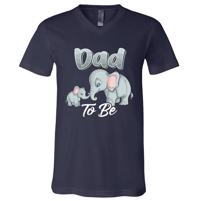 Soon Dad To Be Elephants For Baby Shower Gender Reveal V-Neck T-Shirt