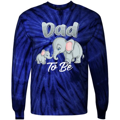 Soon Dad To Be Elephants For Baby Shower Gender Reveal Tie-Dye Long Sleeve Shirt