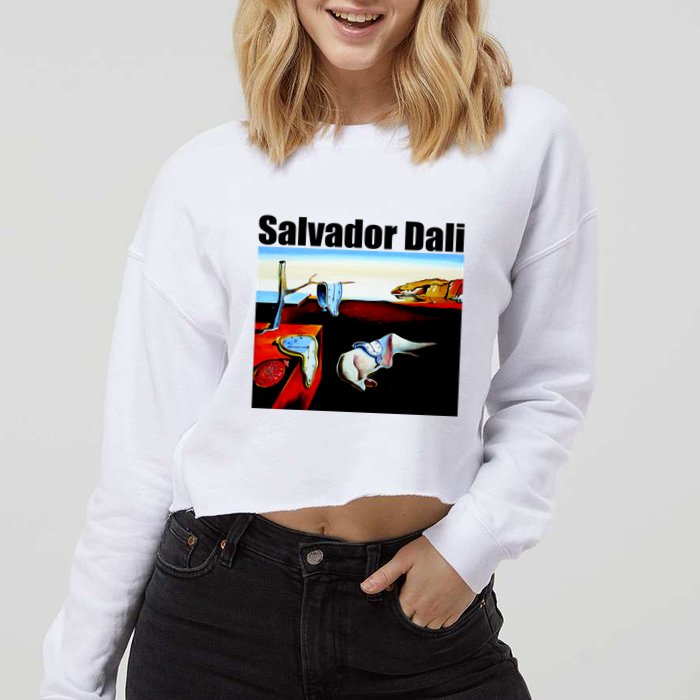Salvador Dali The Persistence Of Memory 1931 Cropped Pullover Crew