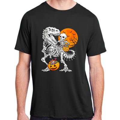 Skeleton Dinosaur T Rex Boys Halloween Mummy Funny Pumpkin Adult ChromaSoft Performance T-Shirt