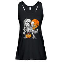 Skeleton Dinosaur T Rex Boys Halloween Mummy Funny Pumpkin Ladies Essential Flowy Tank